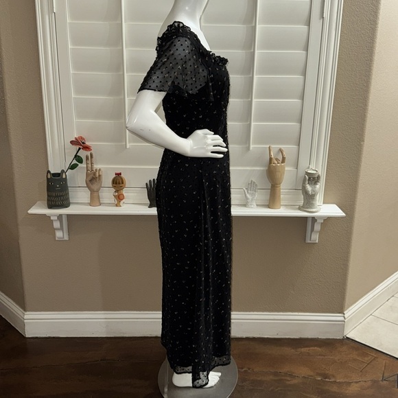 Lulus So Kiss Me Black Floral Print Swiss Dot Maxi Dress - Picture 5 of 12